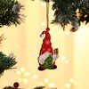 Christmas Decorations wooden Pendant House Car Christmas Tree Faceless Old Man Rudolph Pattern Pendant Indoor T2I52472