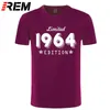 1964 Edição Limitada Design de Ouro T-shirt Preto Masculino Pride Cool Pride Camiseta Homens Unisex Moda Tshirt Solto Tamanho 210706