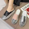 LazySeal Bling Rhinestone Luxury Design Summer Platform Slides Dames schoenen Gedrukte hakbodem roze flip flops kristallen slippers slippers