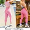 FitToo Mulheres Ruched Butt Leggings Cintura Alta Capris Calças Tummy Controle Stretchy Workout Leggings Texturizado Sexy Booty Cropped 211203