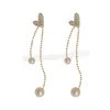 Süße Schmuck Herz Ohrringe hübsches Design hochwertige glänzende Kristall simulierte Perle baumeln Ohrringe Frauen Geschenke