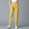 女性のズボンのズボンの100％の綿のズボン緩いカジュアルなソリッドカラーのハーレムプラスサイズの夏F144 211124