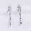 Réglages de boucles d'oreilles pendantes longues boucles d'oreilles perle en argent sterling 925 5 paires