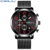RELOGIO MASCULIO CRRJUの腕時計の男性ビッグフェイスカジュアルクォーツ時計ルミナススポーツクロノグラフ腕時計防水メンズウォッチ210517
