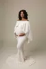 Conjunto de capa e vestido para fotografia de maternidade, sessão de fotos para gravidez, vestido longo, elástico, vestido longo para grávidas, 2019