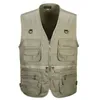 Men's Vests Vest Men Army Green Waistcoat Multi-pocket Travel Or Work Wear Sleeveless Jacket Plus Size246J