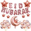 Party Decoration 37 stks / set Eid Mubarak Ballonnen Ramadan Decoraties Maan Ster Aluminium Folie Pailletten Ballon Set Moslimbenodigdheden