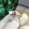 Solitaire Marquise coupé 2ct Lab Diamond Ring 925 en argent sterling Bijou de fiançailles bagues de mariage pour femmes hommes bijoux de fête Y259U