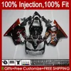 Injectie Mold Backings voor Honda CBR 600 FS CC 600F4I CBR600 F4I 01 02 03 Carrosserie 46NO.87 CBR600F4I F4 I 600CC 2001 2002 2003 CBR6IFS 01-03 OEM Orange Flames Body Kit