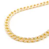 Collar de cadena de circón tridimensional para hombres y femeninos, acabado chapado en oro, 15 mm, 30 pulgadas, estilo hip-hop, Miami, Cuba, diseño de alta calidad, Q0809