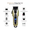 Professional Hair Clipper Men Electric Beard Trimmer T-Blade 0mm Cutting Machine Rechargeable Shaver Cordless Barber Cutter 220216