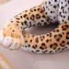 Riesiger schwarzer Leopard-Panther-Plüschtier, weiche Stofftier-Kissenpuppe, gelber weißer Tiger für Kinder, 30 x 20 cm, 2108042988912