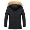 Solid Warm Parka Mens Winter Casual Thick Jackets Men Oversized Hooded Hat Detachable Fur Collar Plus Velvet Outwear 210524