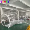 wholesale 4M 5M Outdoor Rental Camping Clear Transparent Inflatable Bubble Tent/Crystal Dome house With Tunnel single room