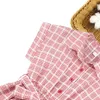 Kids Dresses For Girls Plaid Party Short Sleeve Cute Summer Teenage Clothes 6 8 10 12 14 Q0716