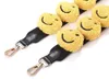 Smiley face pom strap fur bag strap you handbag large big Wide yellow strap blet bag Accessoires 2109013214