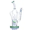 Бесплатные Bong Recycler DAB Буровые установки Большие стеклянные бонги водные трубы толстые стеклянные водные бонги табачные кальяны с шаром 14 мм