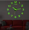 Orologi da parete luminosi Grande 3D orologio fai da te Autoadesivi da parete a specchio acrilico Living room al quarzo Ago Horloge Home Decor