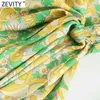 Zevity Women Vintage Floral Print Casual Slim Mini Shirt Klänning Kvinna Chic Långärmad Bow Tied Wrap Kimono Vestidos DS83 210623