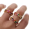 Gold filled 2019 arrived engagement band ring full cz paved colorful cubic zirconia gorgeous jewelry rings