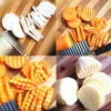 Vegetabiliska verktyg Franska Fry Cutters Potatis Dough Waves Crinkle Cutter Slicer Kitchen Chip Blade Rh3251