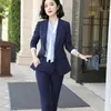 بدلات نسائية Blazers Blue Black Pant Suit Women S-5XL Professional Female Stlazer for Office Lady Work Wear Coat