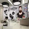 Custom 3d wallpaper trend handsome cement wall beauty salon barber shop background wall high-grade waterproof material