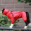 애완 동물 대형 개 비옷 야외 ​​방수 옷 작은 큰 개 바지에 대 한 후드 Jumpsuit 망토 레인 코트 래브라도 220125
