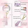 Chaveiros para Mulheres Silicone Bead Car Chaveiro Chaveiro Bracelete Presente Chaveiro Keychain Keyring Keyring Titular Titular Feminino Grau Feminino Corda de Madeira Girl Strap