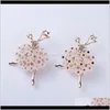 2 Stili di cristallo Ballerino di danza classica Spilla Pins Ragazza alla moda Gioielli Ballerina Deco Accessorio Spilla Cor per le donne 6S5Zr Spille Emslw