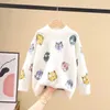 Dziewczyny Sweter Kids Coat Outwear 2021 Cartoon Plus Velvet Zagęścić Ciepłe Zimowe Jesienne Topy Polar Boże Narodzenie Odzież dziecięca Y1024