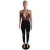 Röd blomma tryckta sexiga rompers för kvinnor Jumpsuits Trendy Produkt sommar Skinny Fashion Party Overaller 210525