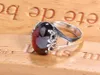 Anillo de plata esterlina 925 austriaco único genuino con piedras de rubí para hombres Joyería de fiesta de lujo de moda de cristal vintage para mujeres J1907294O