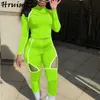 Skinny Long Sleeve Turtleneck Fashion Women Two Piece Outfits Set Top and Pants Tracksuit Solid Plus Size Sportswear Sweatsuit 210513