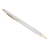 BallPoint Pennor 1PC 0.7mm Metallpennpapper Rostfritt Stålstång Roterande Ballpen Present Caneta Studentkontor Tillbehör