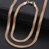 Rose Gold Jewelry Set para Mulheres Trançado Foxtail Link Cadeia Colar Pulseira Atacado