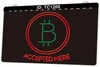 TC1200 accepté ici Bitcoin Light signe double couleur gravure 3D