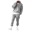 Mäns Tracksuits 2-Piece Set Of Tracksuit Fashion Autumn Spring Solid Färg Tröjor Standup Krage Jumpsuit Casual Sports Home Suit