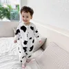 Printemps automne et hiver pyjamas pour enfants flanelle épaissir garçons filles vêtements de maison polaire bébé dormeurs 211130