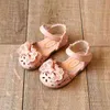 Yaz Çocuk Ayakkabı Moda Dereler Tatlı Çocuk Sandalet Kızlar için Toddler Bebek Nefes Hoolow Out Yay Ayakkabı Kızlar Için 210326