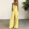 Kvinnor Jumpsuits Casual Sling Rompers Vintage Pocket Button Wide Ben Kvinna Jumpsuit Sommar Overaller Plus Storlek 5XL Playsuits 210522