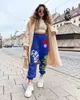 Hip-Hop Retro 90s kadın Rahat Pantolon Renk Gevşek Sokak Yüksek Bel Cep Pantolon Artı Boyutu Sonbahar Ve Kış Sporları Pantolon 211216