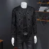 Jaqueta vintage Crown Men Spring S Roupa coreana Slim Club Bomber Black Print Jaqueta Masculina 2109047825774