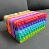 Pencil Case Push Its Bubble Fidget decompression Toys Party Silicone Wallet Bags Stationery Storage Bag For Children Christmas Birthday Gifts