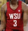 SJ NCAA College Washington State Cougars Basketball Jersey 24 Viont'e Daniels 23 Ahmed Ali 4 Aljaz Kunc 0 Isaiah Wade Customed Siched