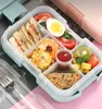 2 o 1 Pz Lunch Box per bambini Scompartimento sicuro per alimenti Design Contenitori portatili Scatole impermeabili per la scuola Microwavable RRA11262
