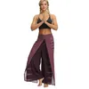 Harem Pantolon Yarık Geniş Bacak Yoga Pantolon Palazzo Rahat Plaj Boho Hippi Pantolon Kadınlar için H1221