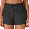 LU LU LEMONS Yoga Short da donna Hotty Hot Short elastico con coulisse Tasca con cerniera posteriore Running Fie Biker Beach Pant Sport Gym Veste