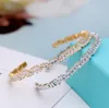 2021 Choucong En bröllop Bangle Luxury Smycken 18K White Gold Fill T Princess Cut Topaz Cz Diamond Party Open Justerable Braclet WO210Y
