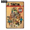 Tintin Cartoon Movie Tin Sign Plate de metal Pintura de ferro infantil Caso de parede caf￩ Caso artesanal decora￧￣o artesanal Art Poster 30x20cm340a